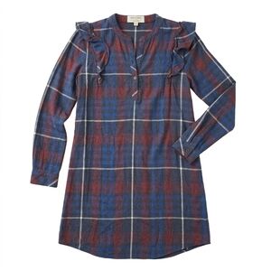 Cloth & Stone Blue and Red Plaid Top